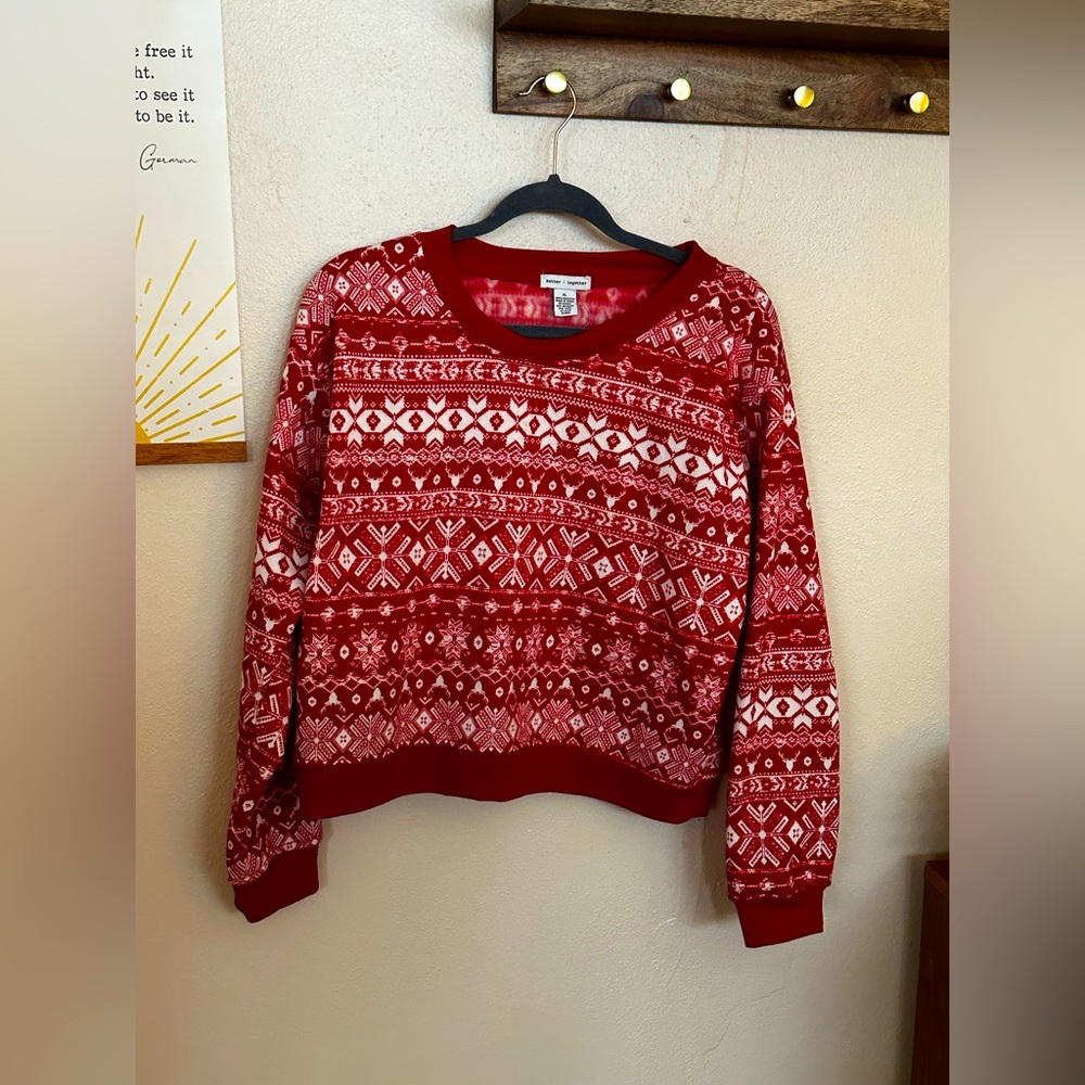 Better Together holiday cropped crew neck.